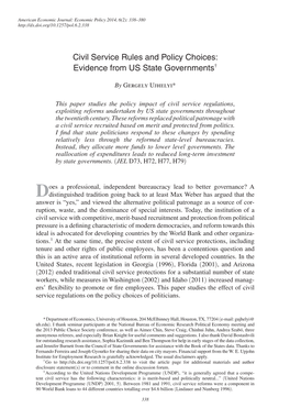 Civil Service Rules and Policy Choices: Evidence from US State Governments†