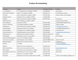 Fashion Merchandising