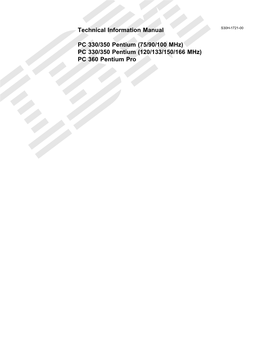 Technical Information Manual PC 330/350 Pentium (75/90/100 Mhz)
