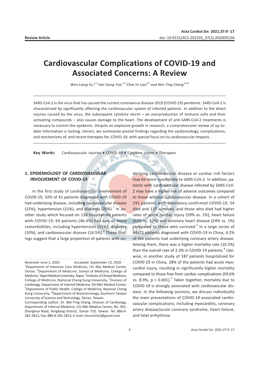 Cardiovascular Complications of COVID-19 and Associated Concerns: a Review