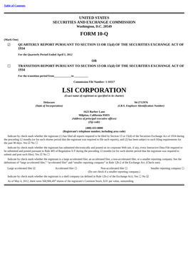 LSI CORPORATION (Exact Name of Registrant As Specified in Its Charter)