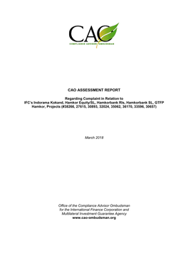 Cao Assessment Report