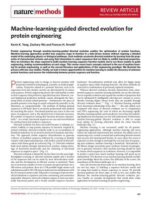 Machine-Learning-Guided Directed Evolution for Protein Engineering