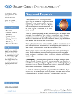 Pterygium & Pinguecula