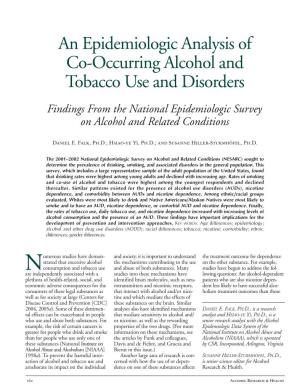 An Epidemiologic Analysis of Co-Occurring Alcohol and Tobacco Use and Disorders