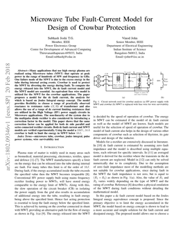 Microwave Tube Fault-Current Model for Design of Crowbar Protection