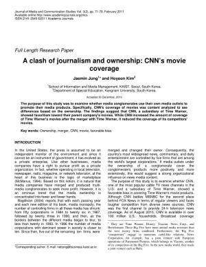 A Clash of Journalism and Ownership: CNN’S Movie Coverage