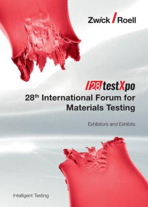 28Th International Forum for Materials Testing Testxpo