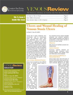 Ulcers and Wound Healing of Venous Stasis Ulcers by Robert C