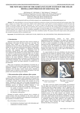 The New Solution of the Substance Flow System in the Steam Distillation Process of Essential Oil