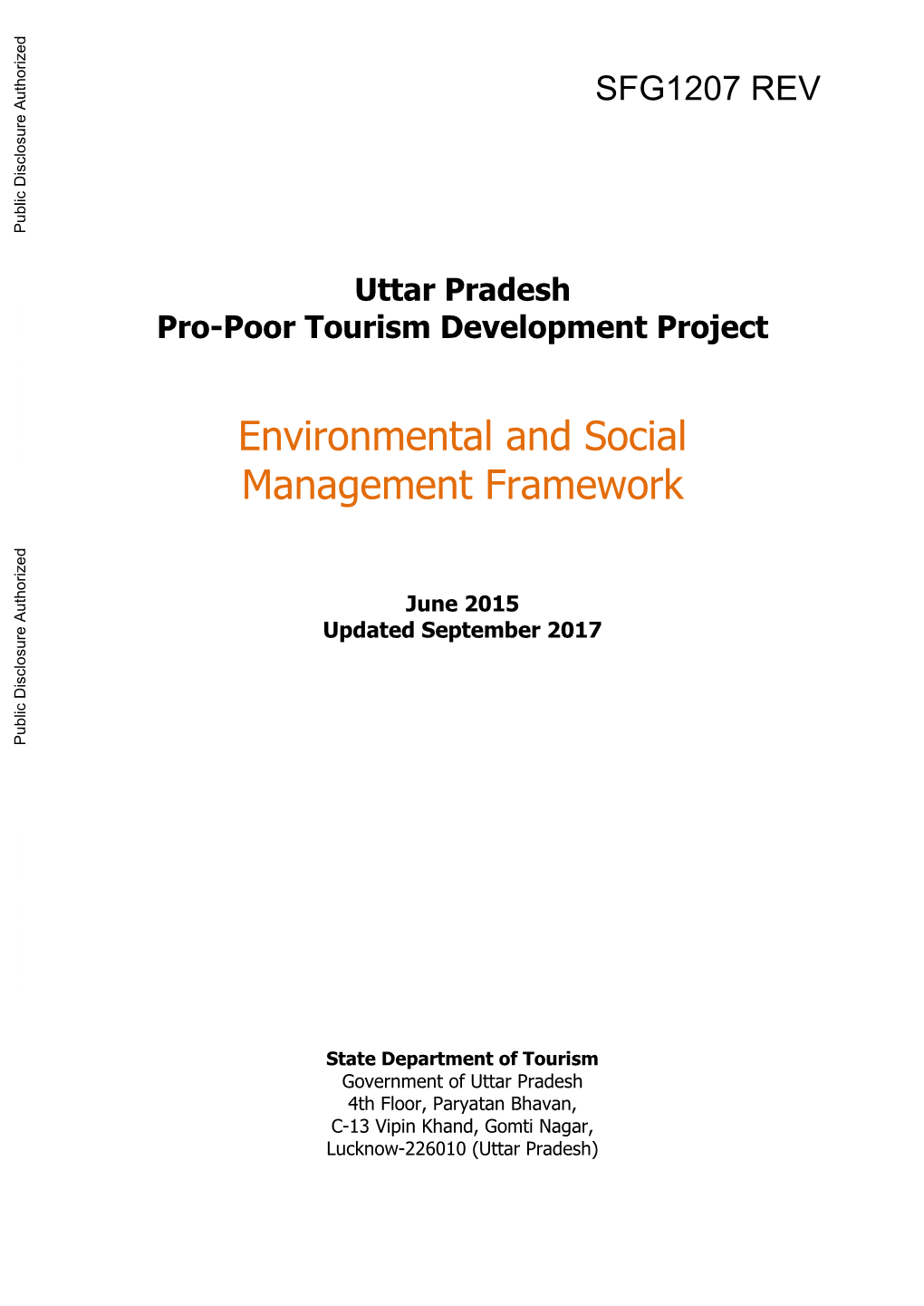 Uttar Pradesh Pro-Poor Tourism Development Project