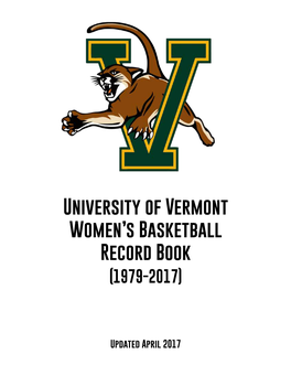University of Vermont Women's Basketball Record Book
