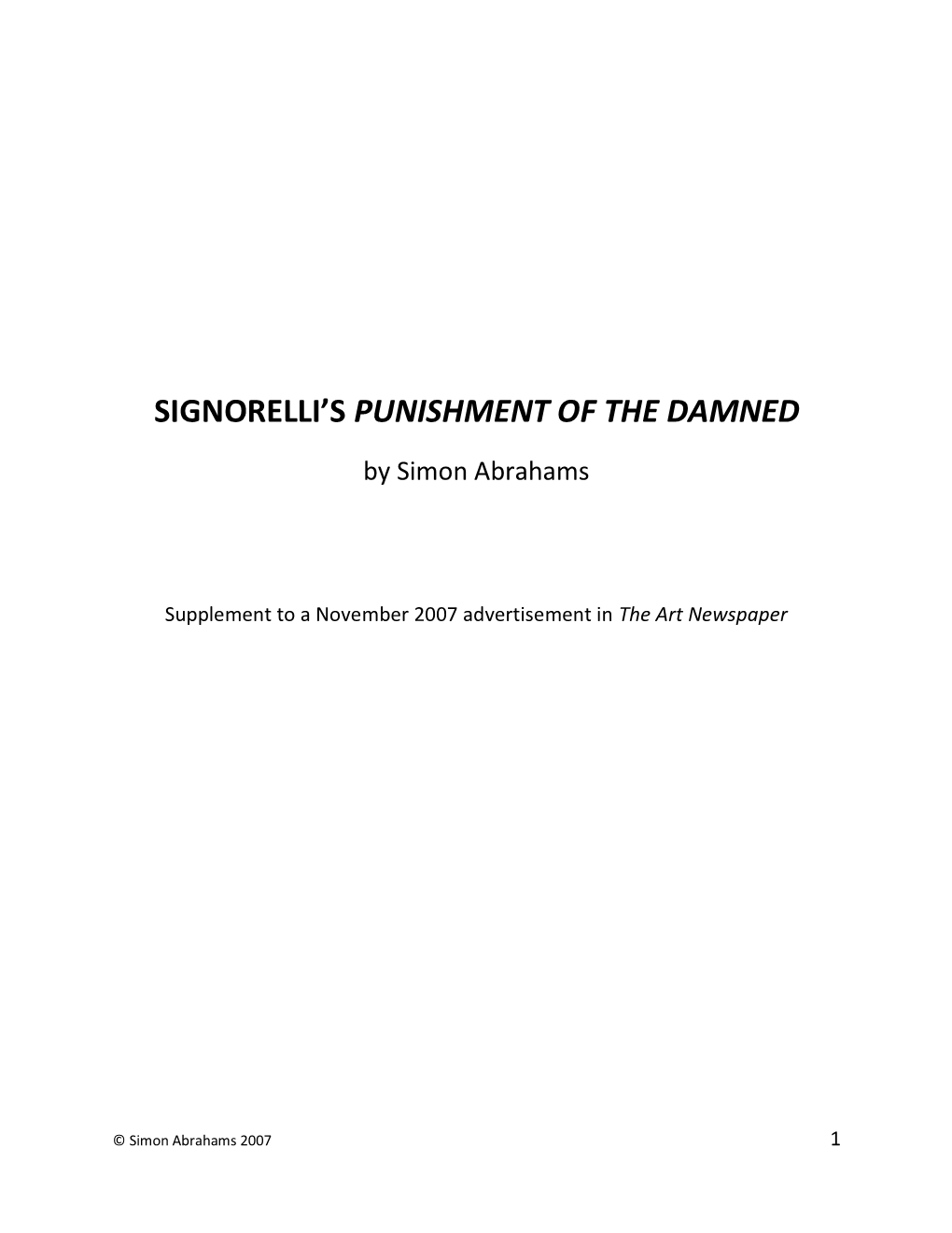 Signorelli's Punishment of the Damned