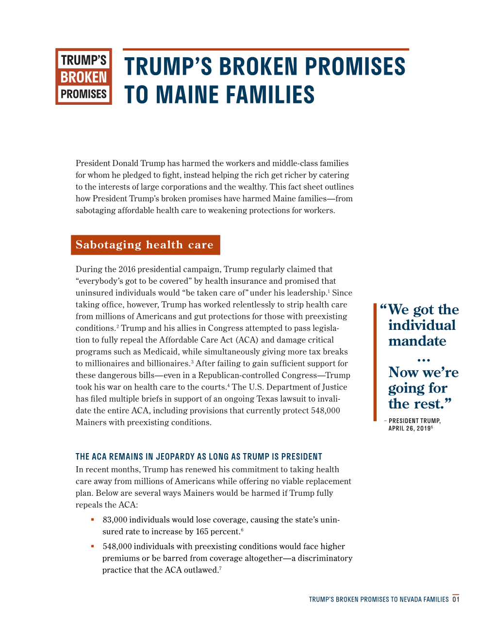 Trump's Broken Promises to Maine Families