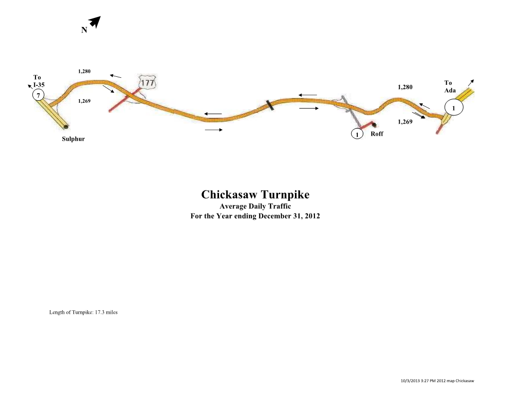 Chickasaw Turnpike Average Daily Traffic for the Year Ending December 31, 2012