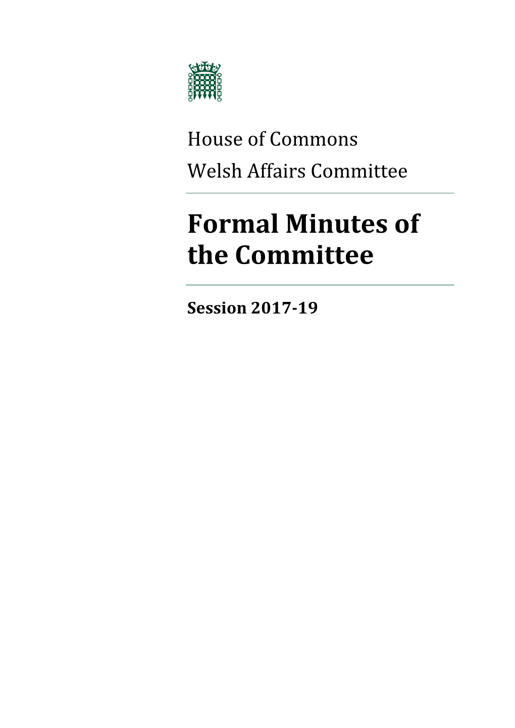 Formal Minutes of the Committee