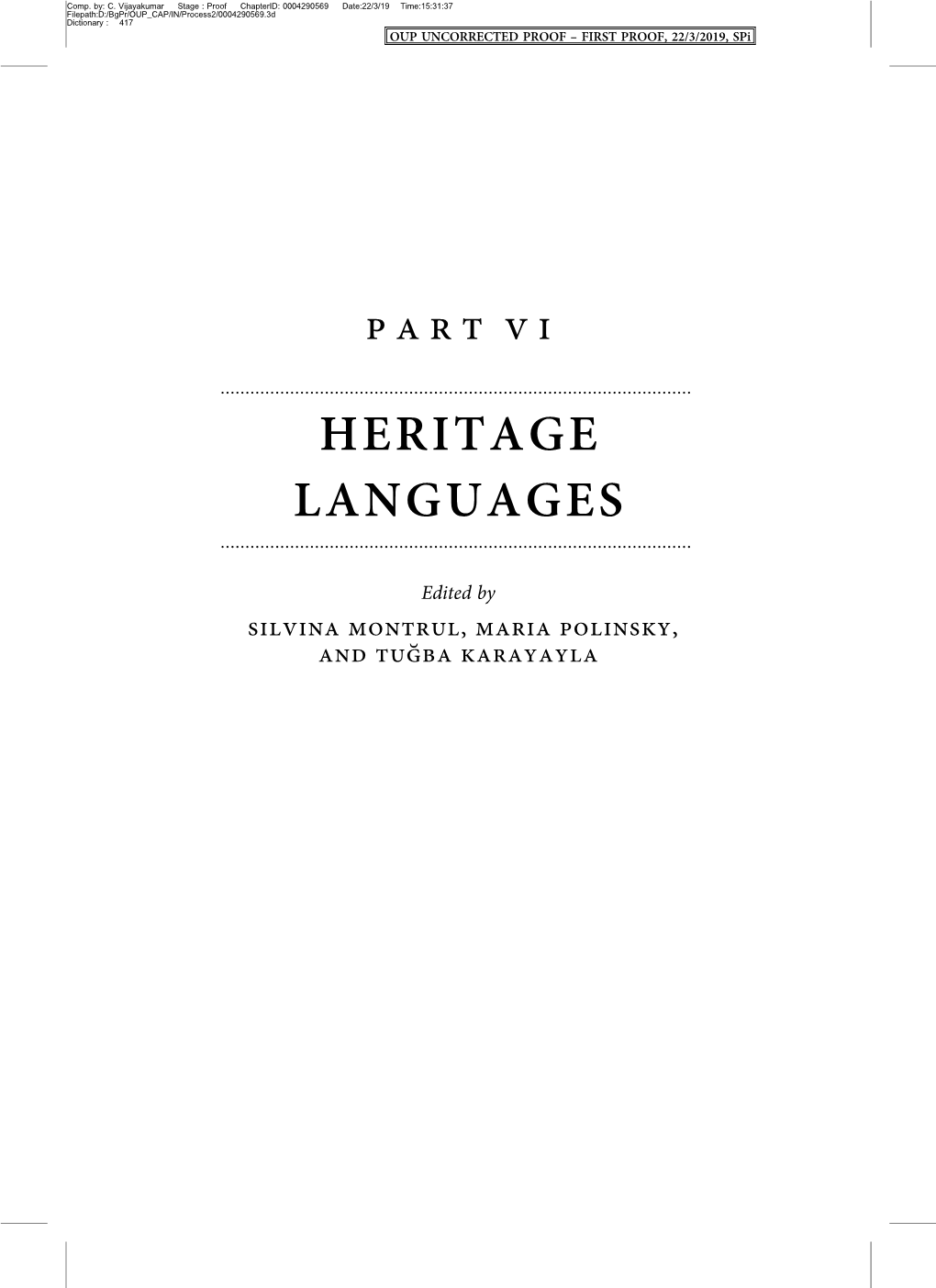 Heritage Languages