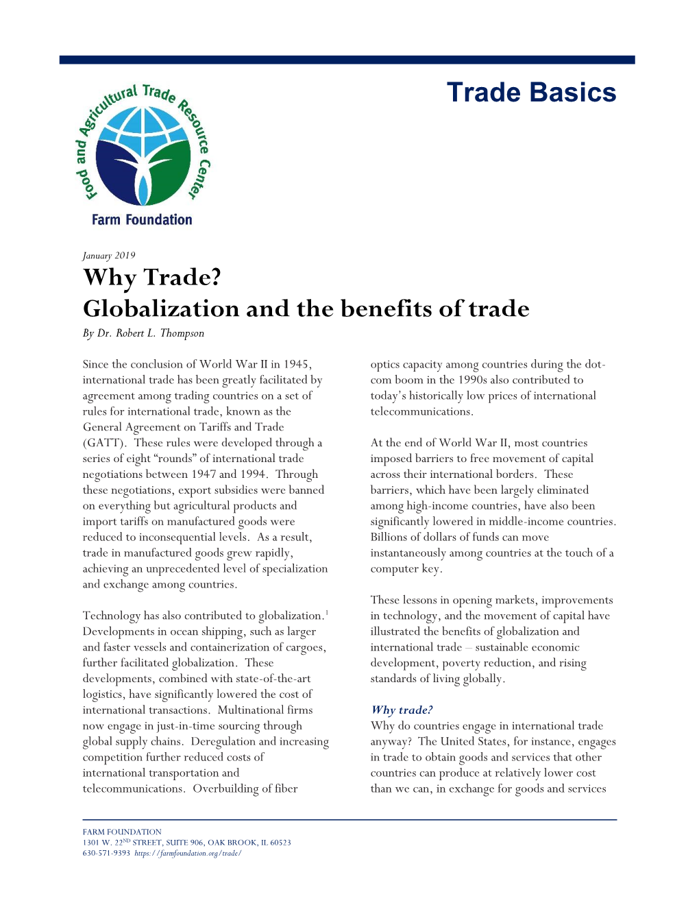 Globalization and the Benefits of Trade by Dr