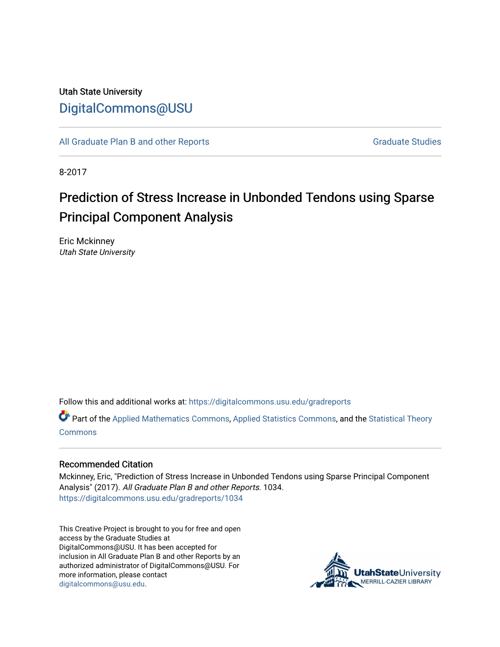 Prediction of Stress Increase in Unbonded Tendons Using Sparse Principal Component Analysis