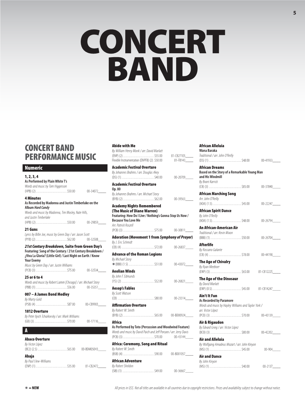 Concert Band Performance Music (BSB) (5)