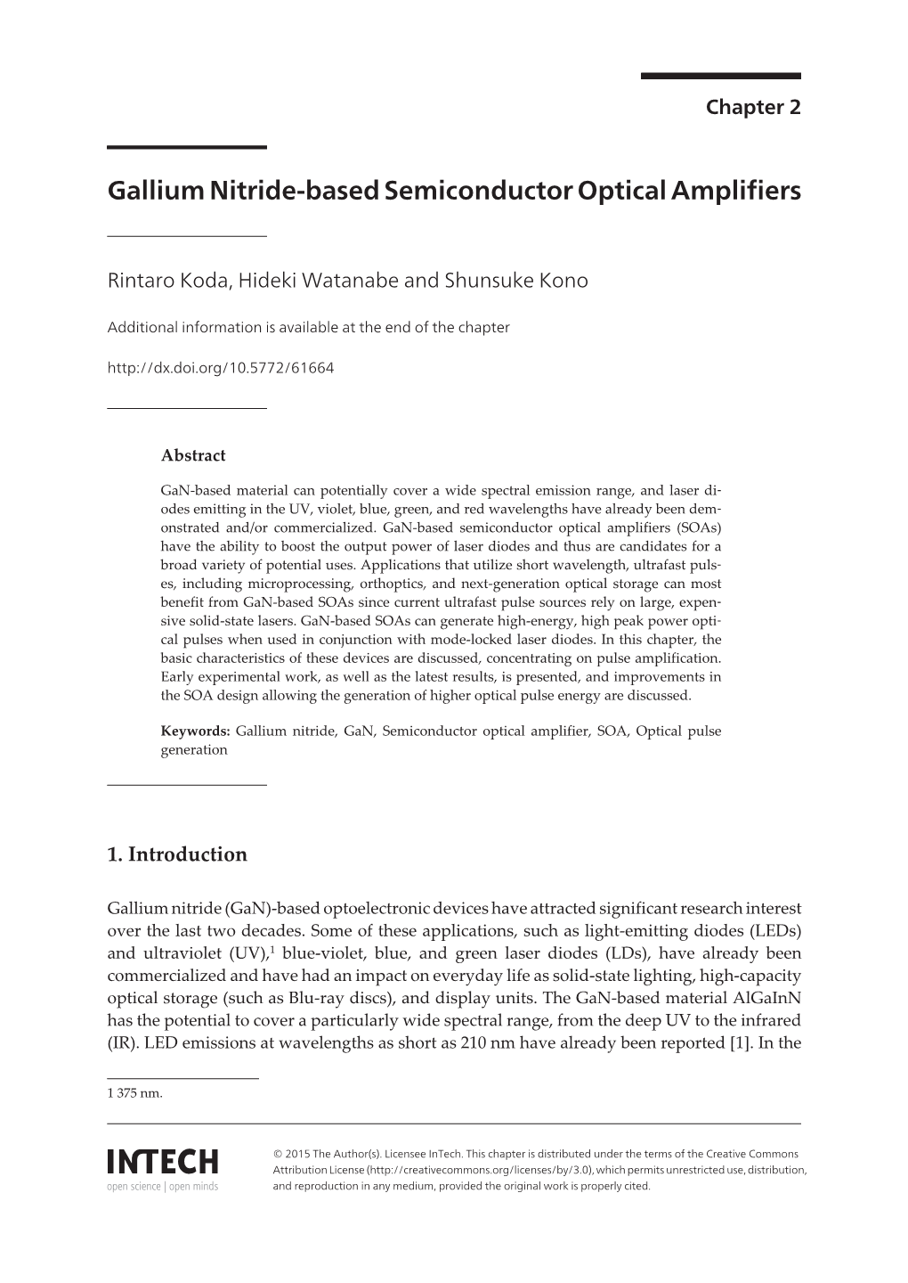 Gallium Nitride-Based Semiconductor Optical Amplifiers