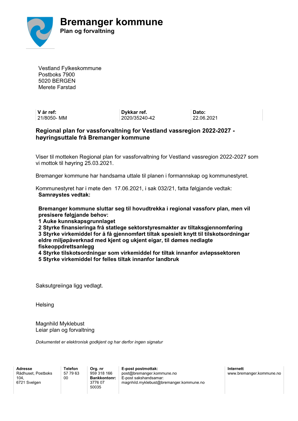 Bremanger Kommune Plan Og Forvaltning