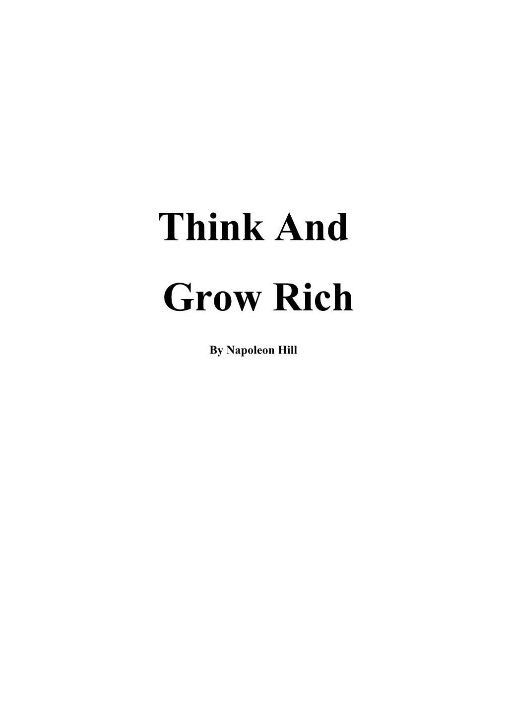 Think and Grow Rich