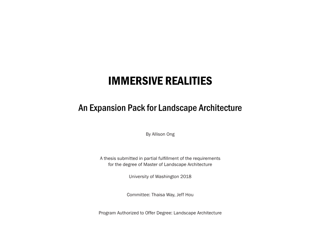 Immersive Realities