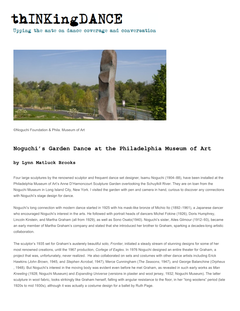 Noguchi's Garden Dance at the Philadelphia Museum Of