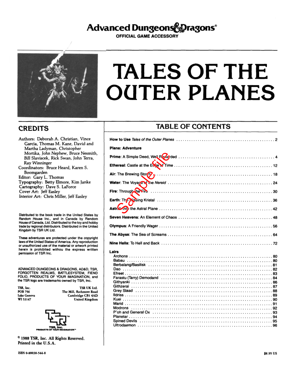 Tales of the Outer Planes