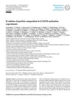 Evolution of Particle Composition in CLOUD Nucleation Experiments