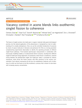 Vacancy Control in Acene Blends Links Exothermic Singlet Fission To