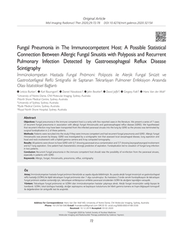 Fungal Pneumonia in the Immunocompetent Host: a Possible