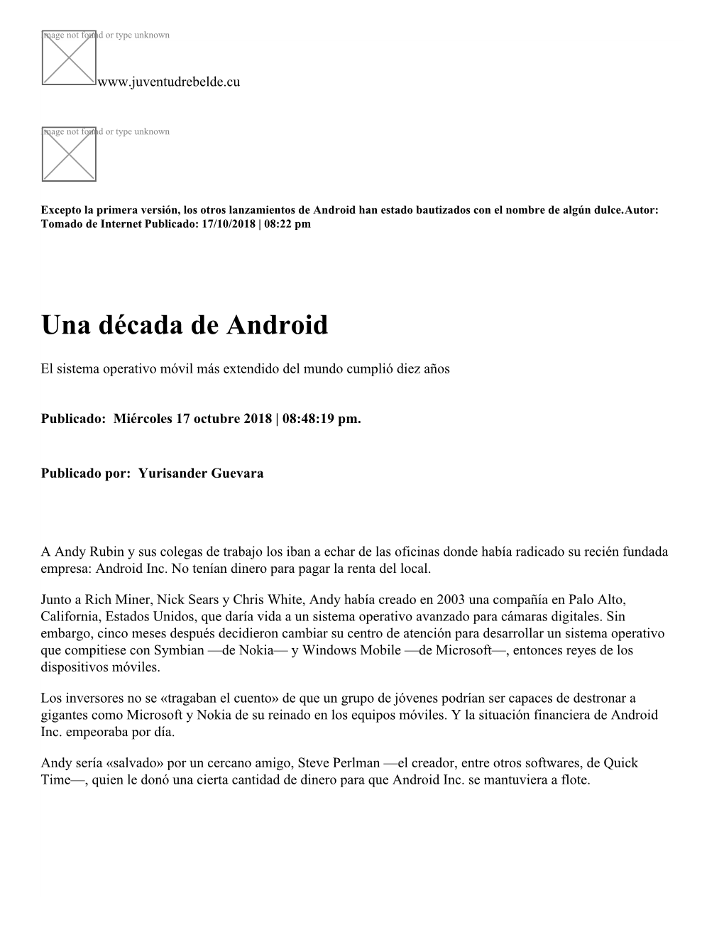 Una Década De Android