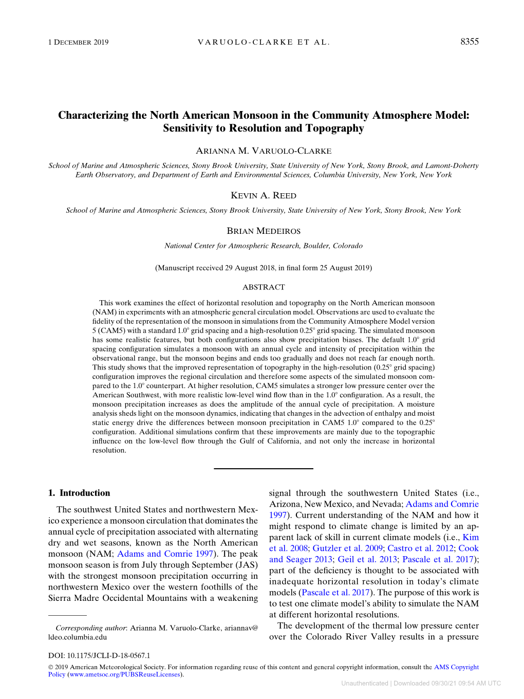 Sensitivity to Resolution and Topography