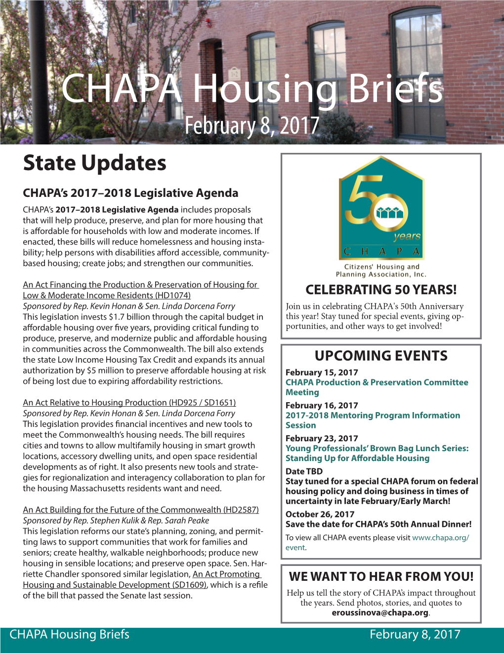 CHAPA Housing Briefs