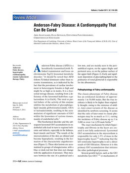 Anderson-Fabry Disease: a Cardiomyopathy That Can Be Cured