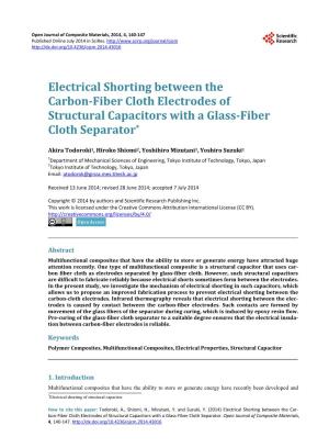 Electrical Shorting Between the Carbon-Fiber Cloth Electrodes of Structural Capacitors with a Glass-Fiber Cloth Separator*