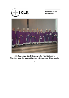 60. Jahrestag Der Priesterweihe Karl Leisners Christen Aus Vier Europäischen Ländern Am Altar Vereint