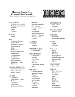 HCFC Crew Categories