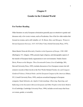 Chapter 9 Gender in the Colonial World