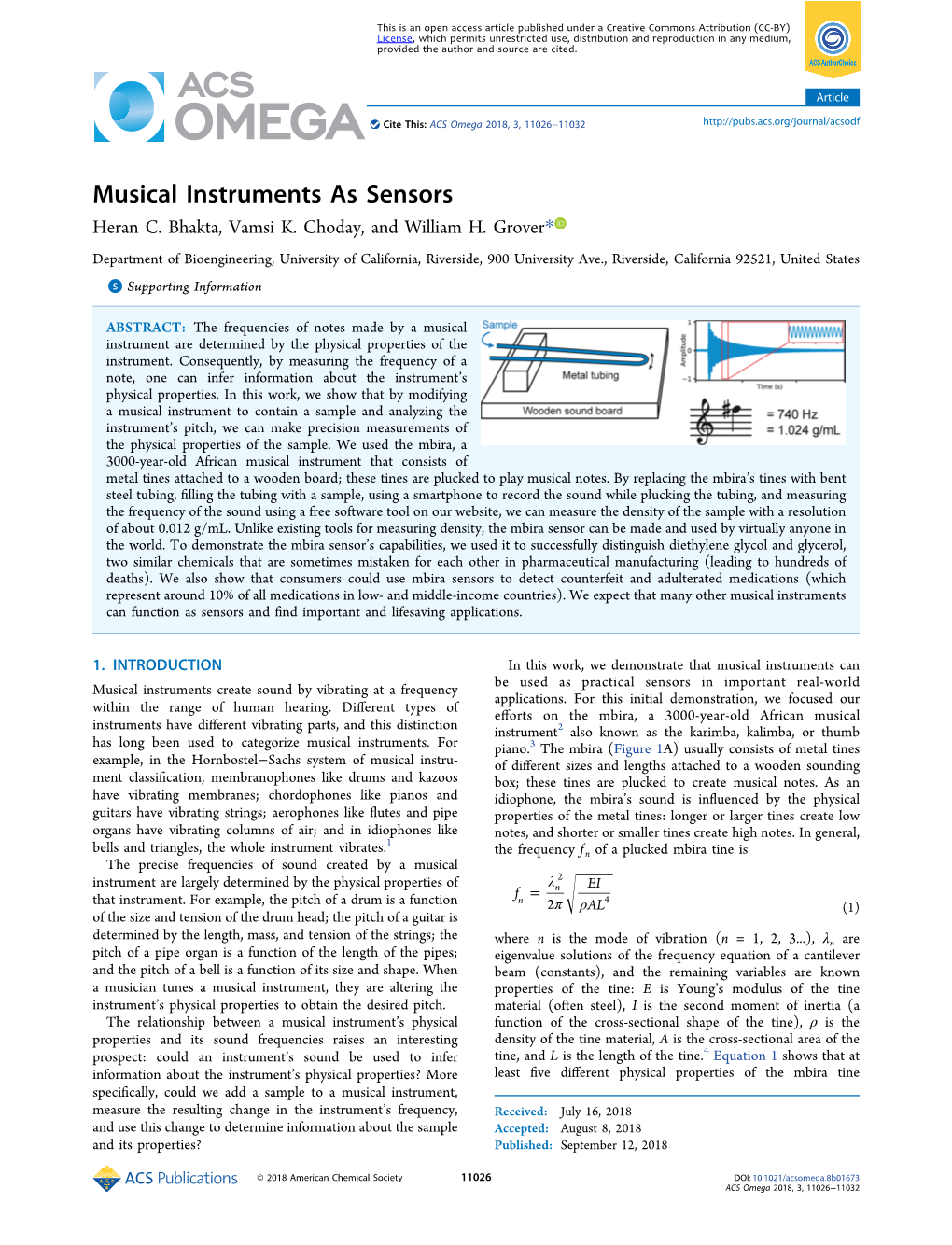 Musical Instruments As Sensors Heran C