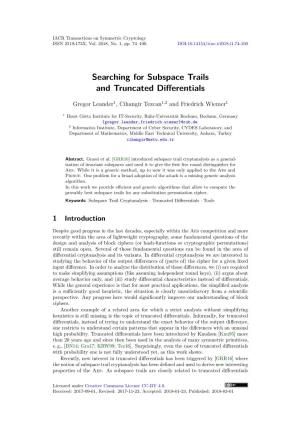 Searching for Subspace Trails and Truncated Differentials