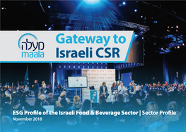 Gateway to Israeli CSR | ESG Profile of the Israeli Food & Beverage Sector