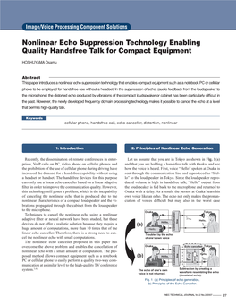 Nonlinear Echo Suppression Technology Enabling Quality Handsfree Talk for Compact Equipment