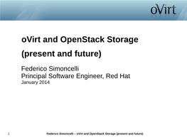 Ovirt and Openstack Storage (Present and Future)