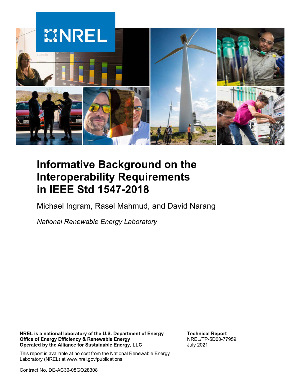 Informative Background on the Interoperability Requirements in IEEE Std 1547-2018 Michael Ingram, Rasel Mahmud, and David Narang