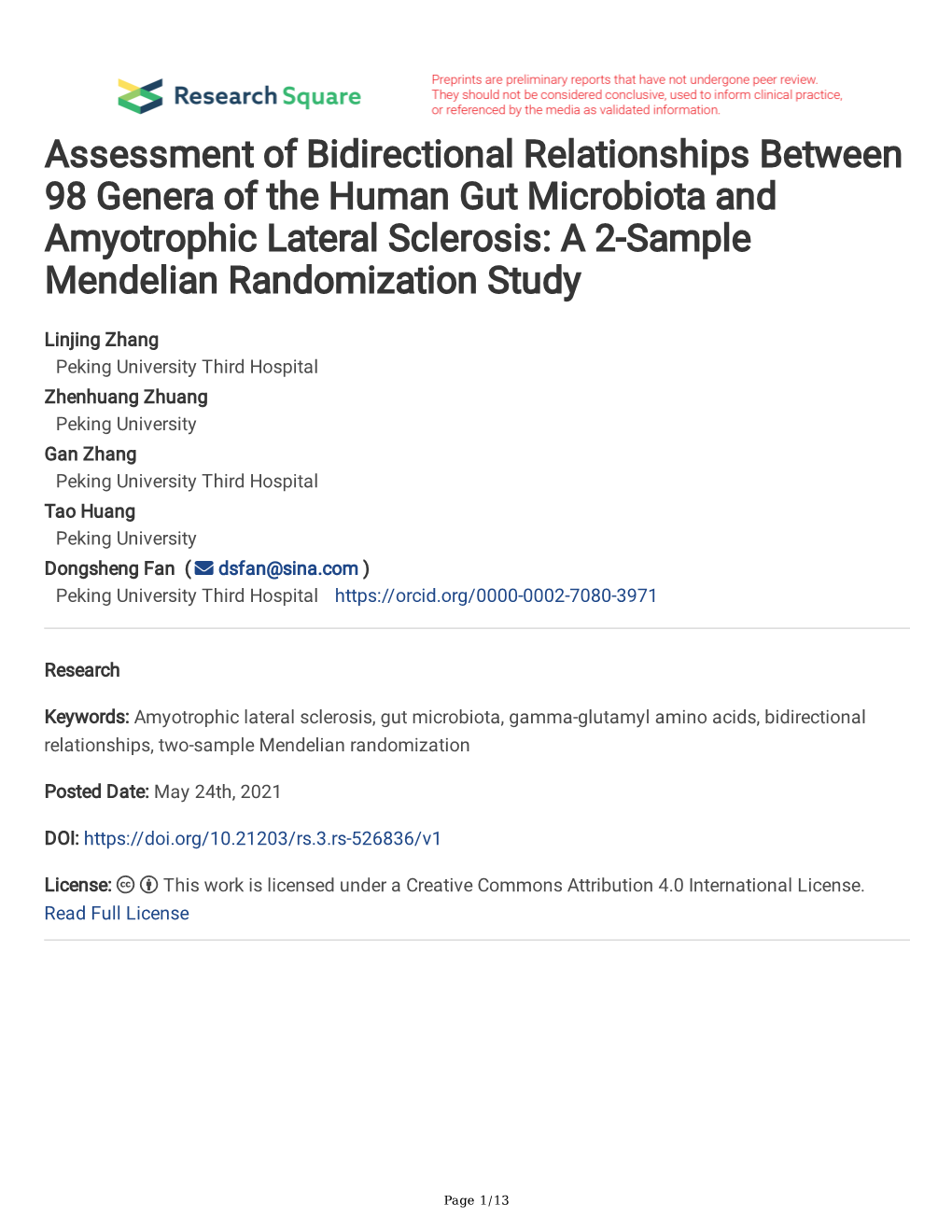 A 2-Sample Mendelian Randomization Study