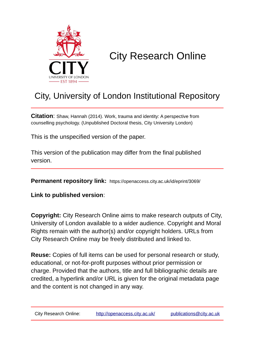 City Research Online