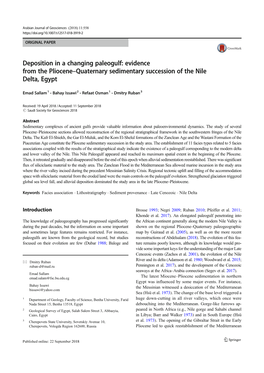 Evidence from the Pliocene–Quaternary Sedimentary Succession of the Nile Delta, Egypt